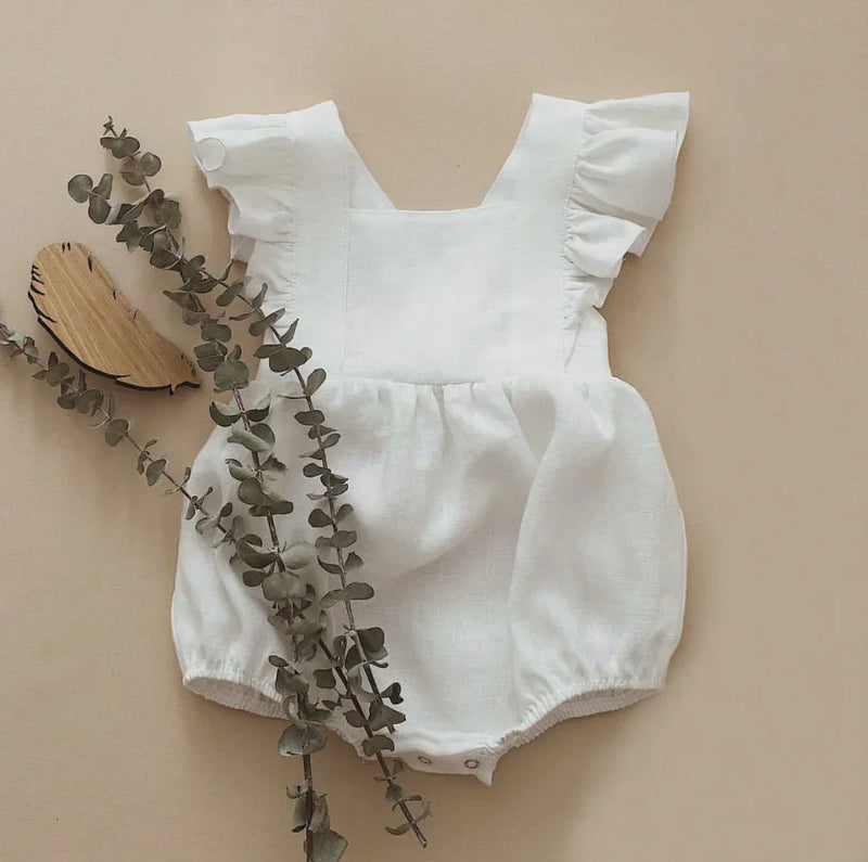 Lil' Linen Blossom Adorable Romper