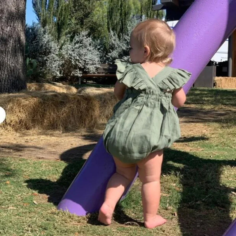 Lil' Linen Blossom Adorable Romper