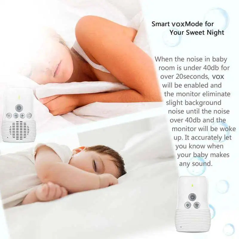 2.4GHz Baby Audio Monitor Two-Way Talk Infant Intercom Wireless Night Light Home Security Device kids safety