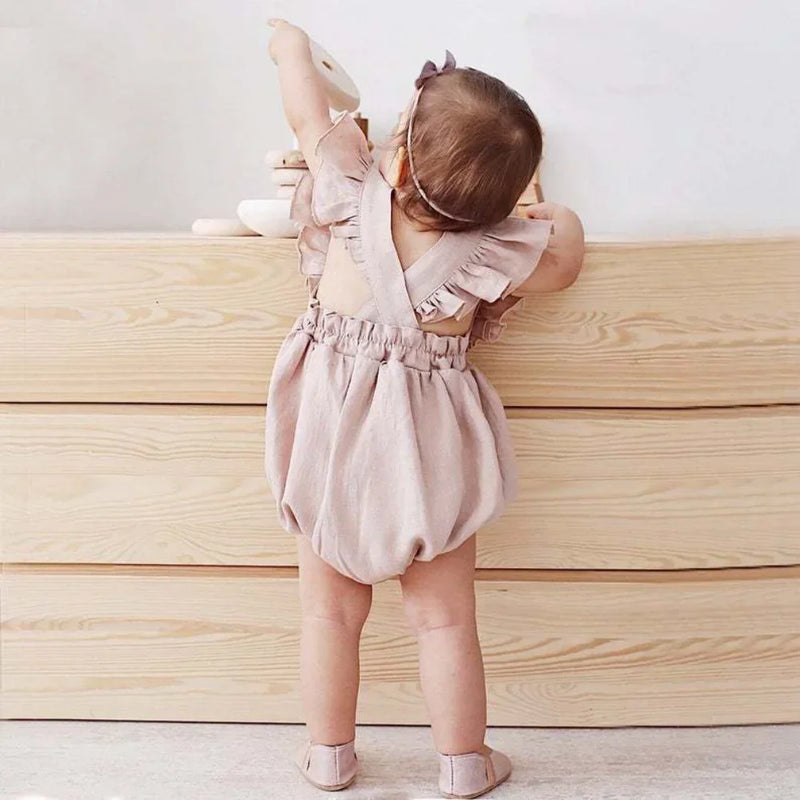 Lil' Linen Blossom Adorable Romper