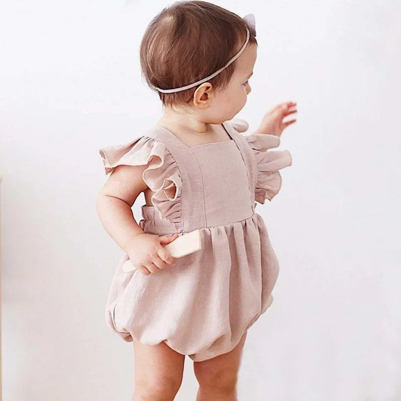 Lil' Linen Blossom Adorable Romper