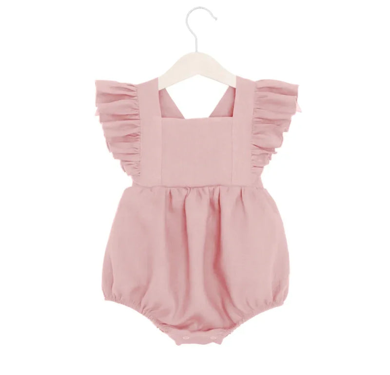 Lil' Linen Blossom Adorable Romper